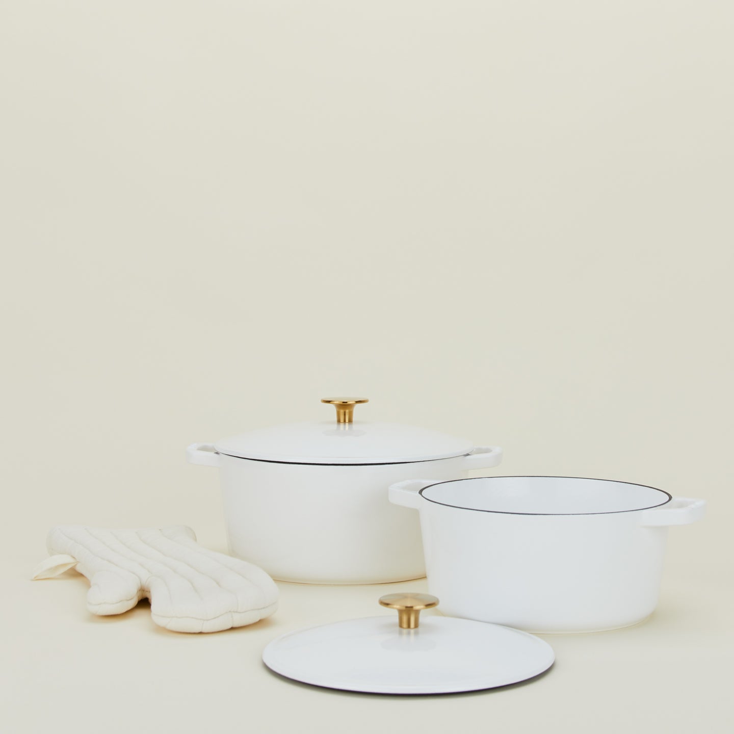 Enameled Cast Iron Dutch Oven - White
