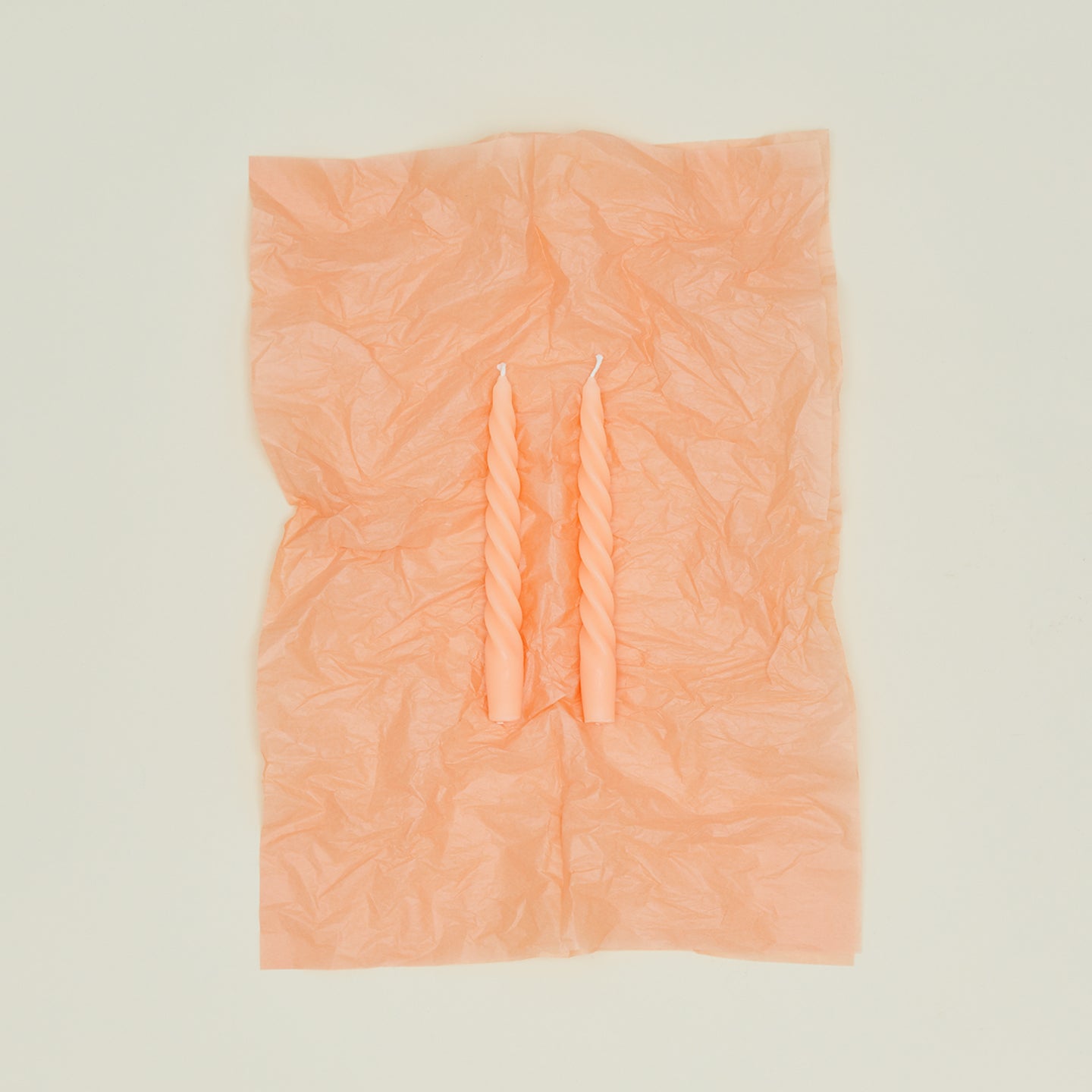 Twisted Taper Candle, Set of 2 - Blush