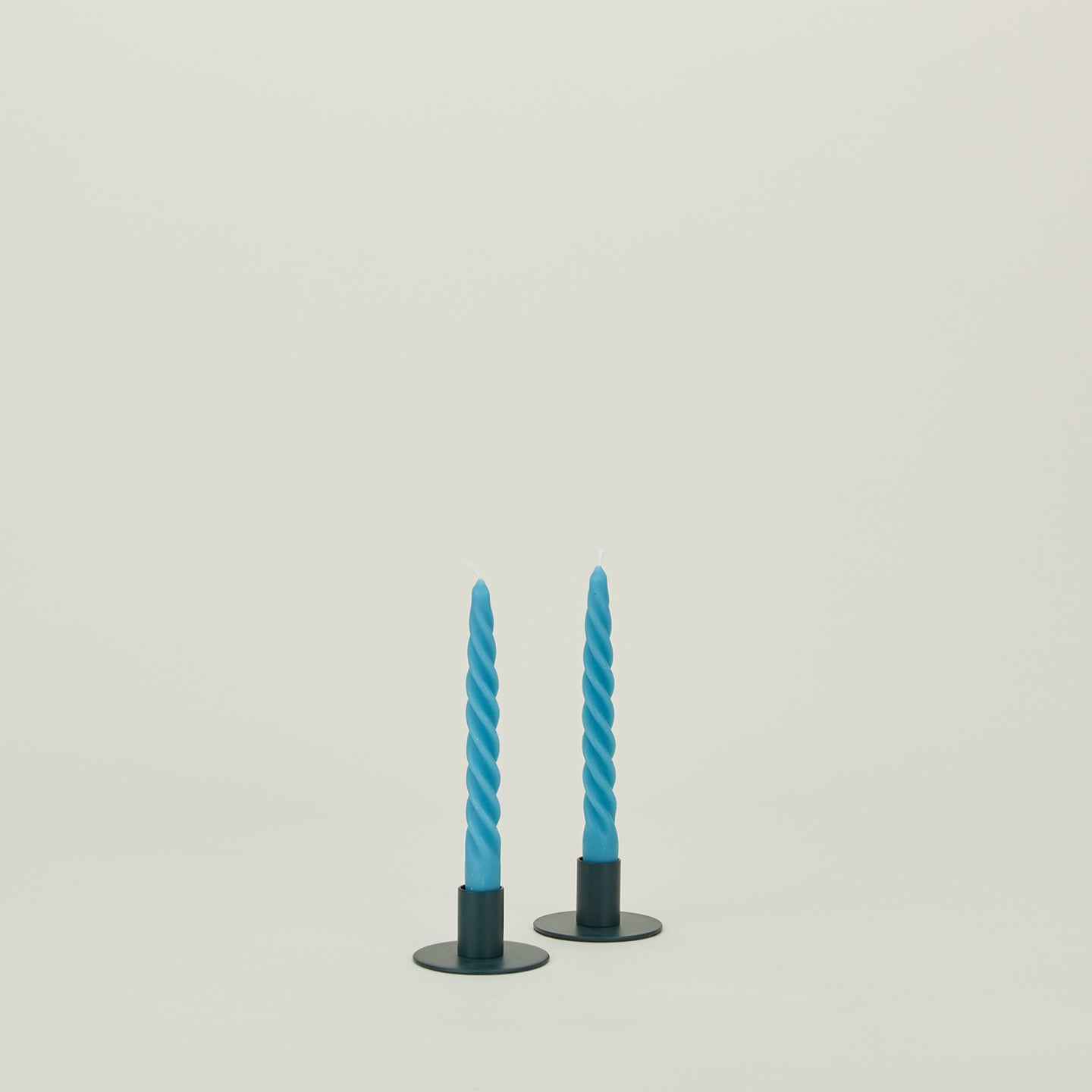 Twisted Taper Candle, Set of 2 - Peacock
