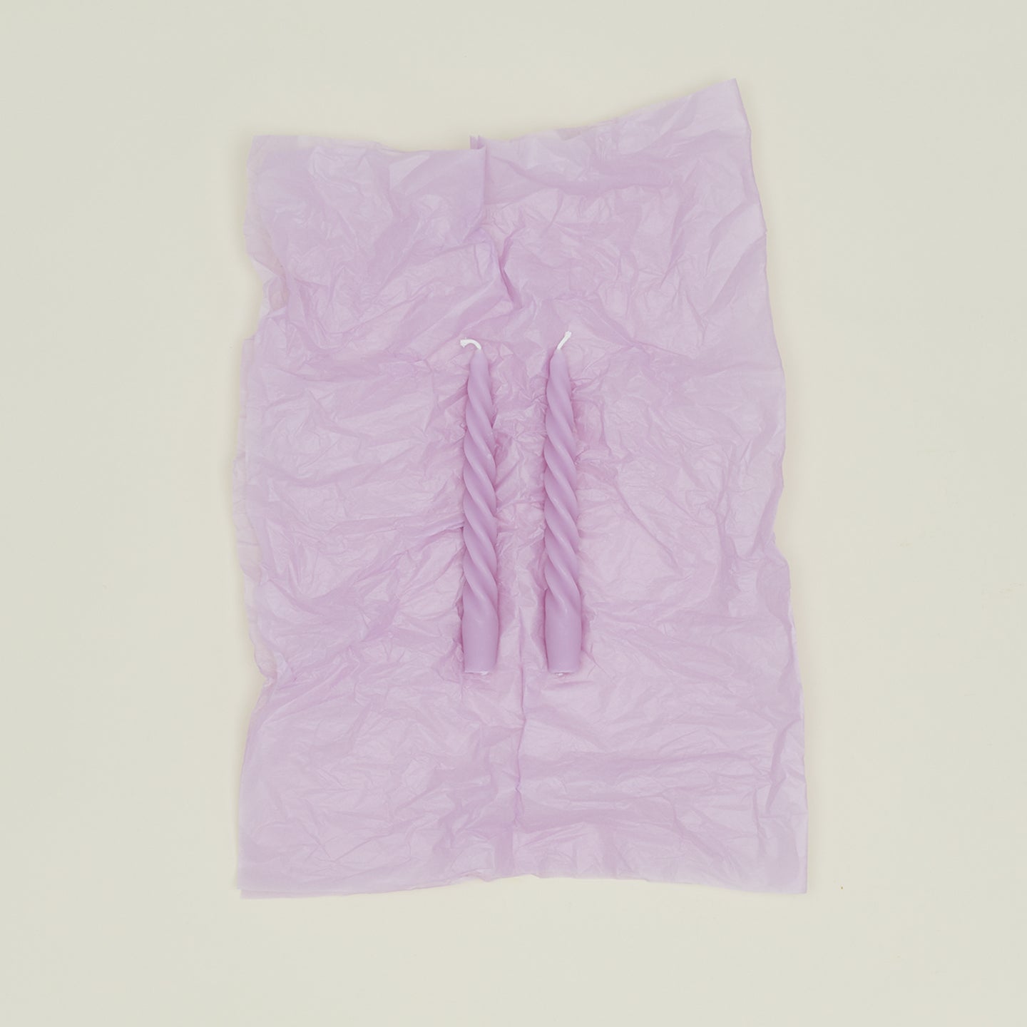 Twisted Taper Candle, Set of 2 - Lilac