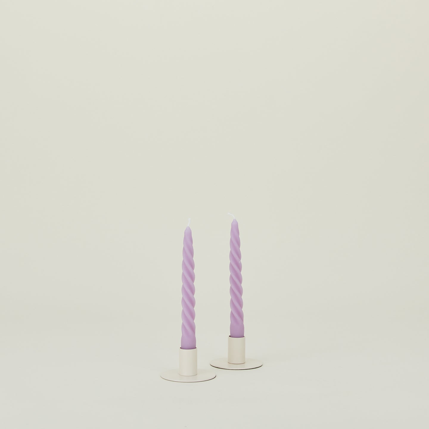 Twisted Taper Candle, Set of 2 - Lilac