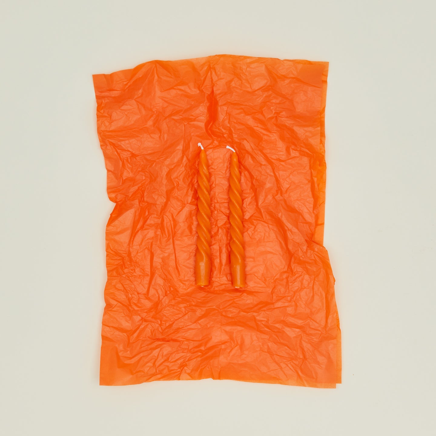 Twisted Taper Candle, Set of 2 - Orange