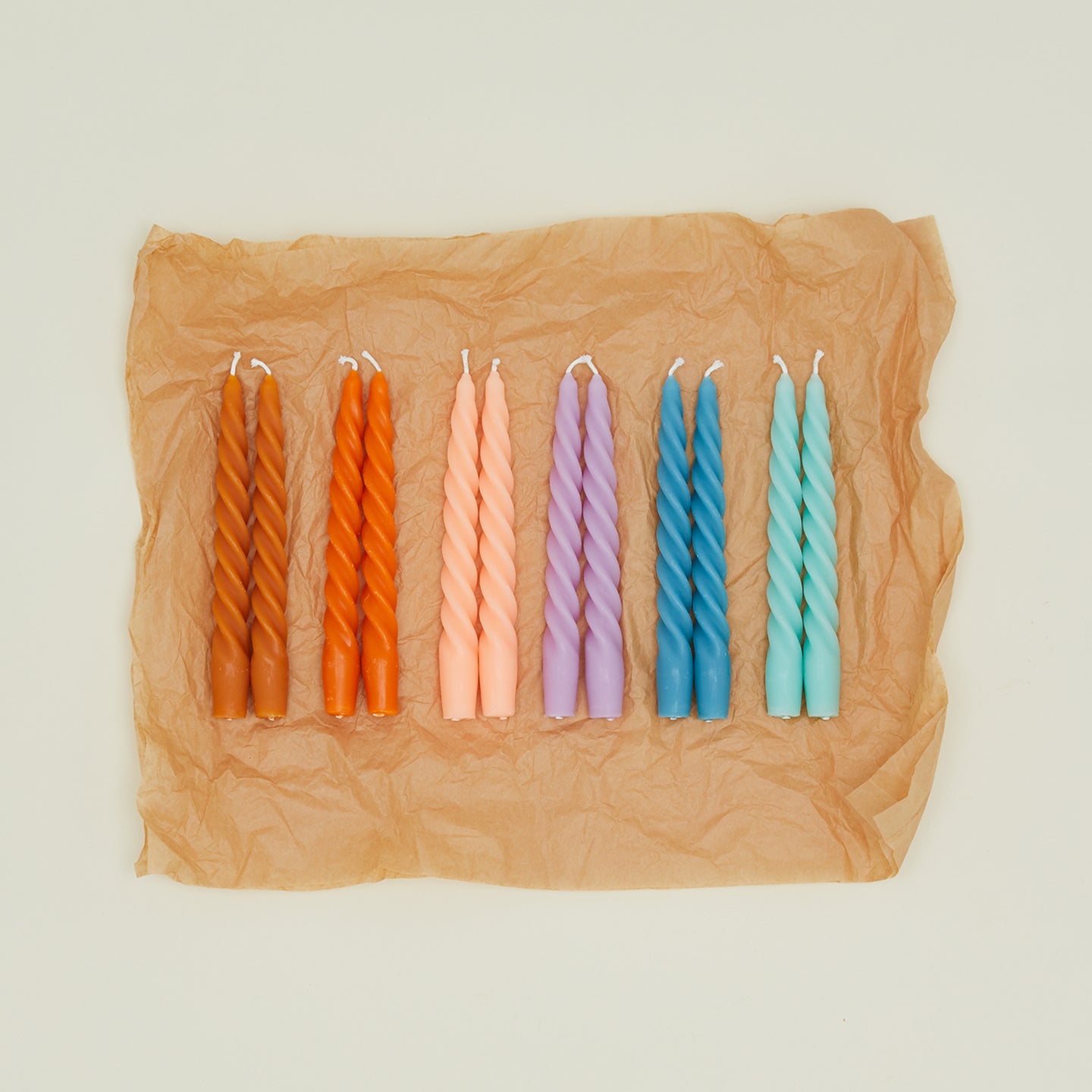 Twisted Taper Candle, Set of 2 - Lilac