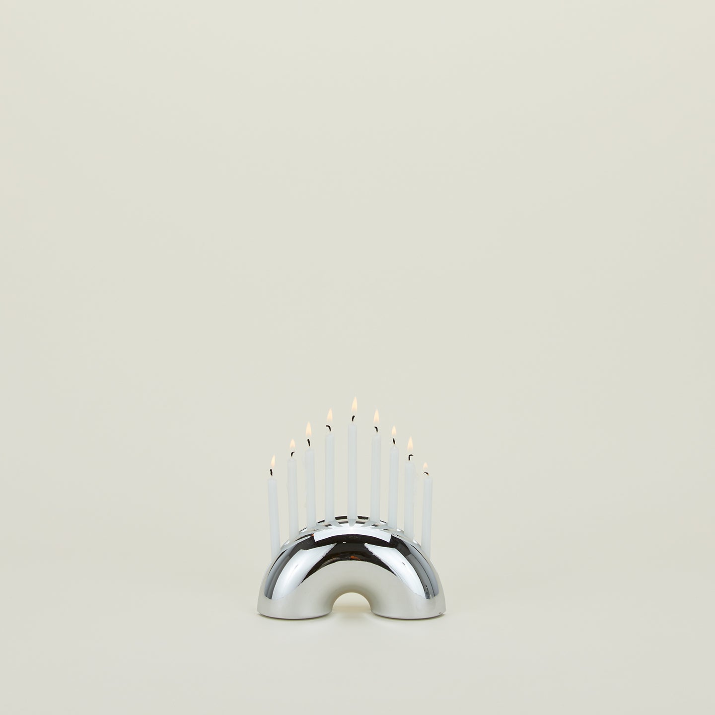 Modern Menorah - Chrome