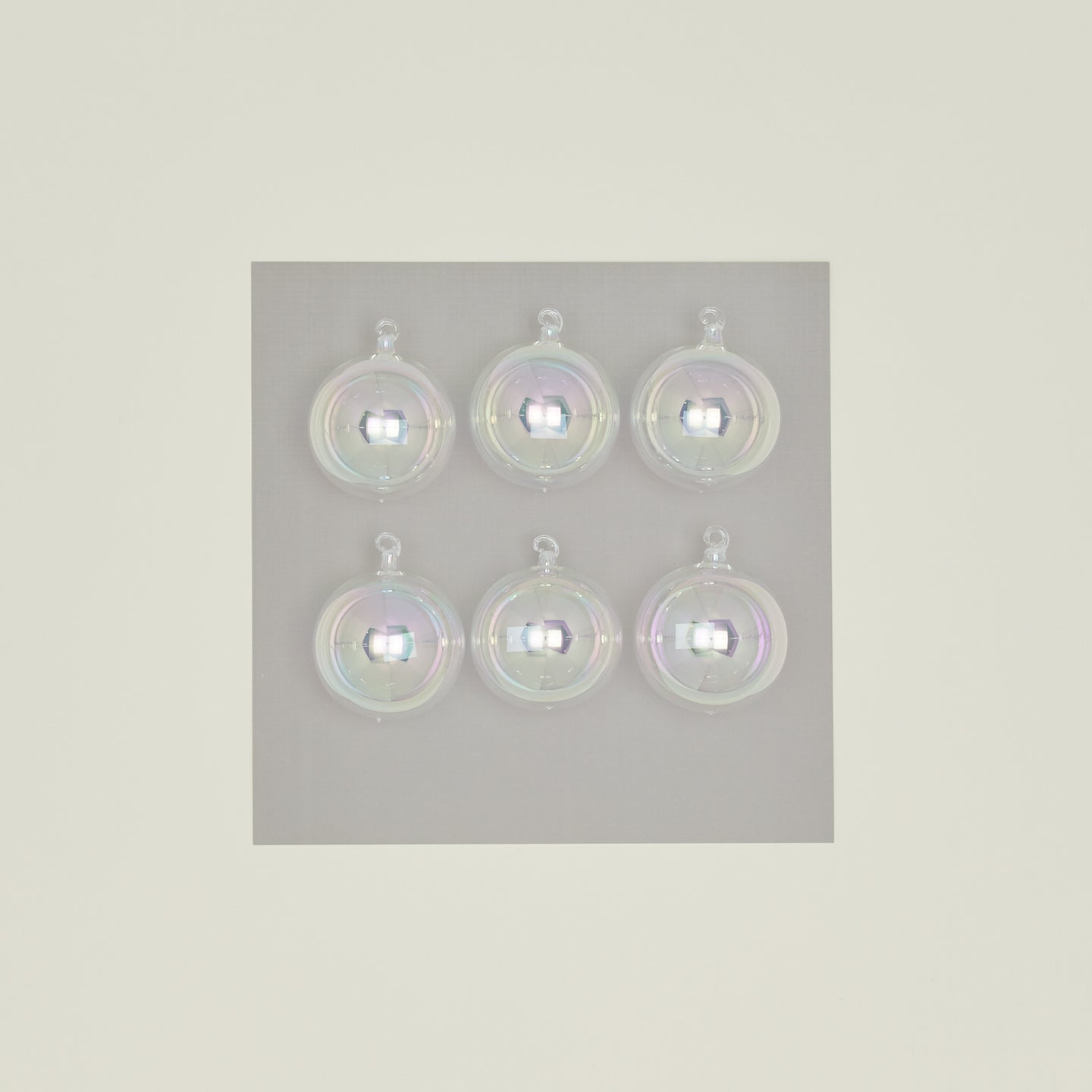 Small Glass Ornament Set - Iridescent