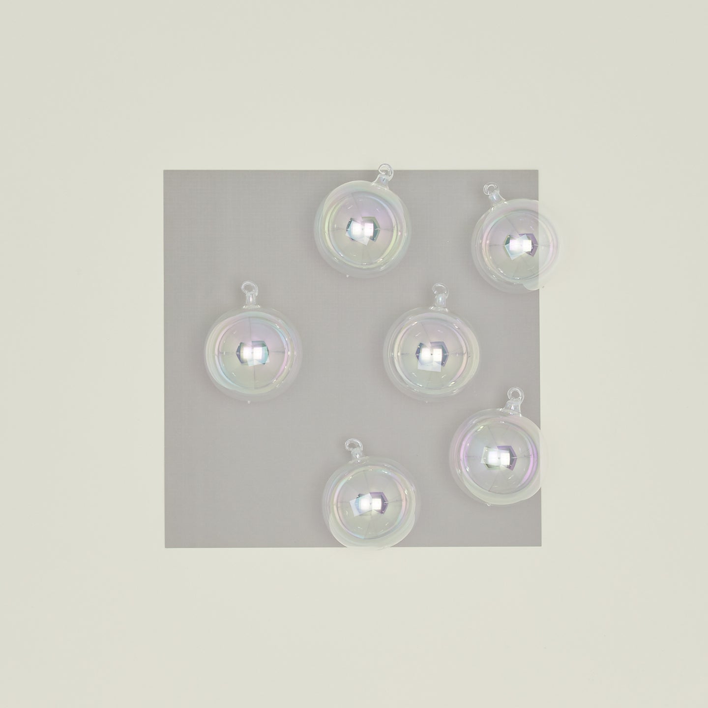 Small Glass Ornament Set - Iridescent