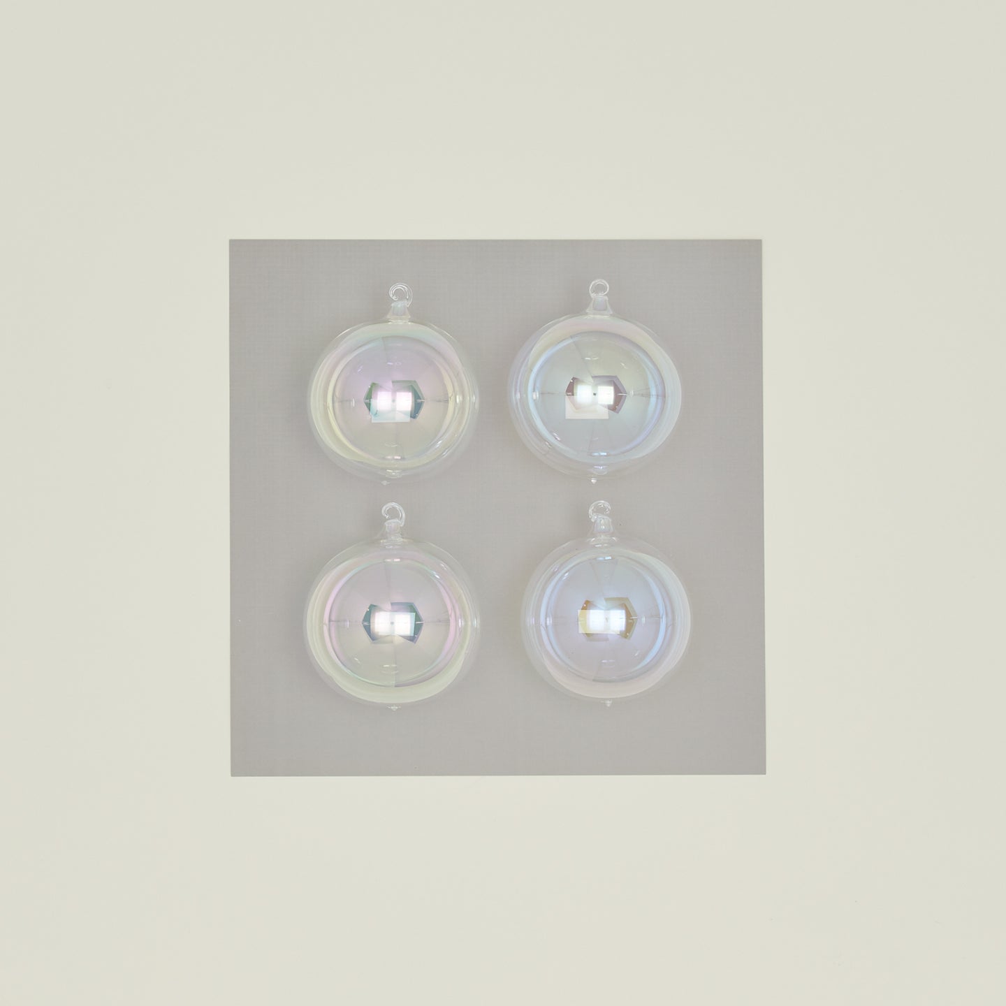 Medium Glass Ornament Set - Iridescent