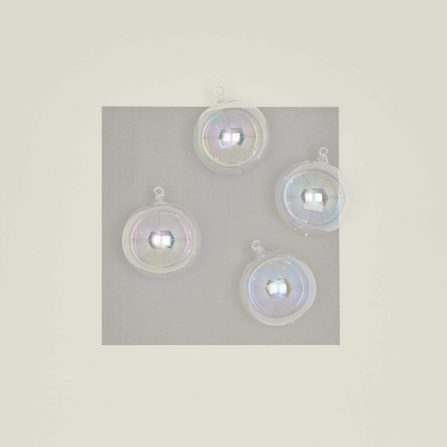 Medium Glass Ornament Set - Iridescent