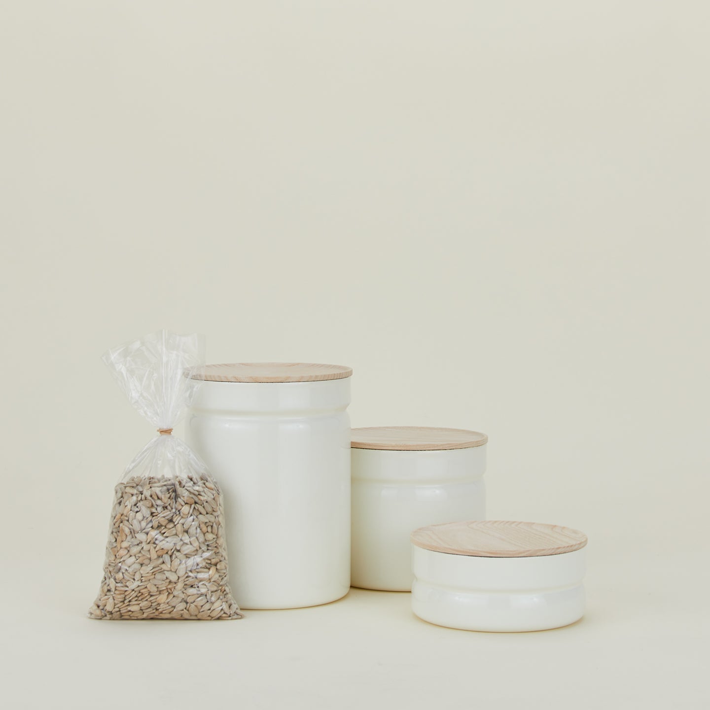 Enamel Storage Container - White