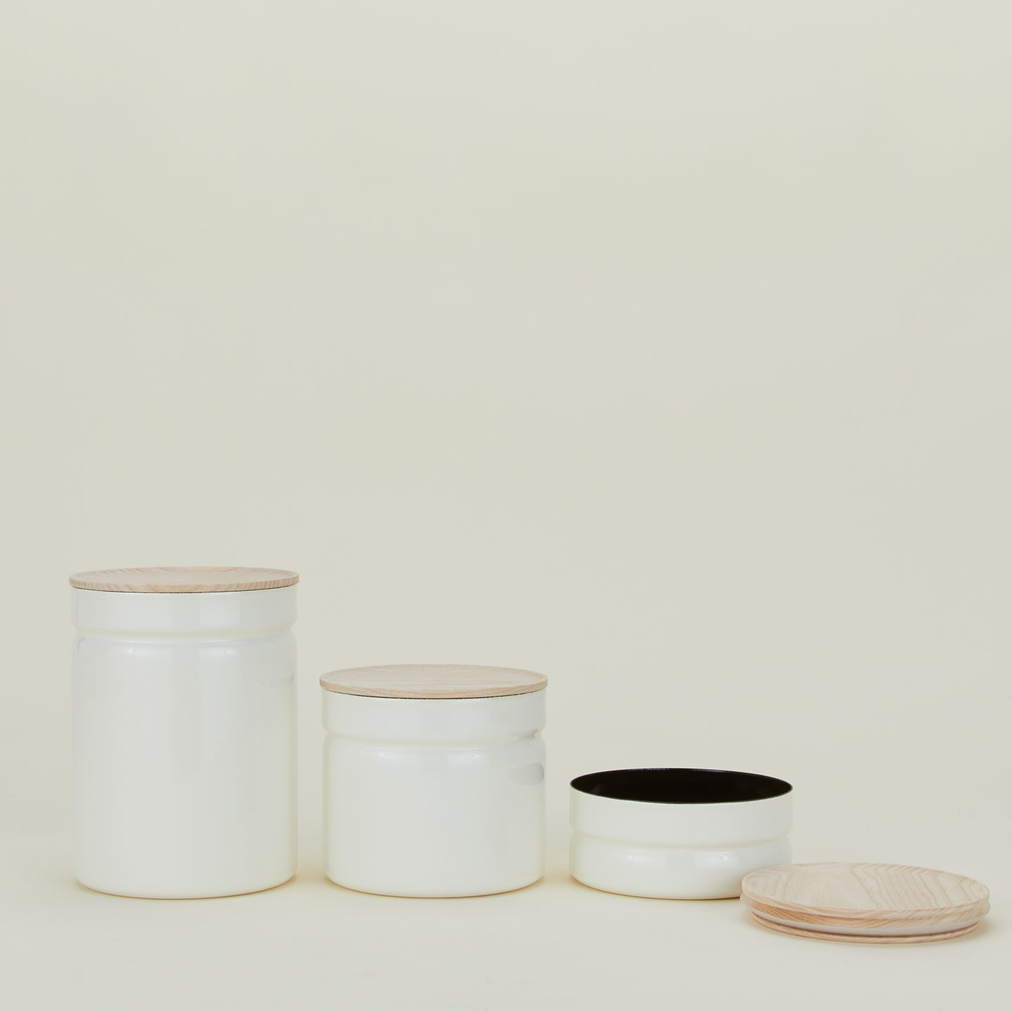 Enamel Storage Container - White