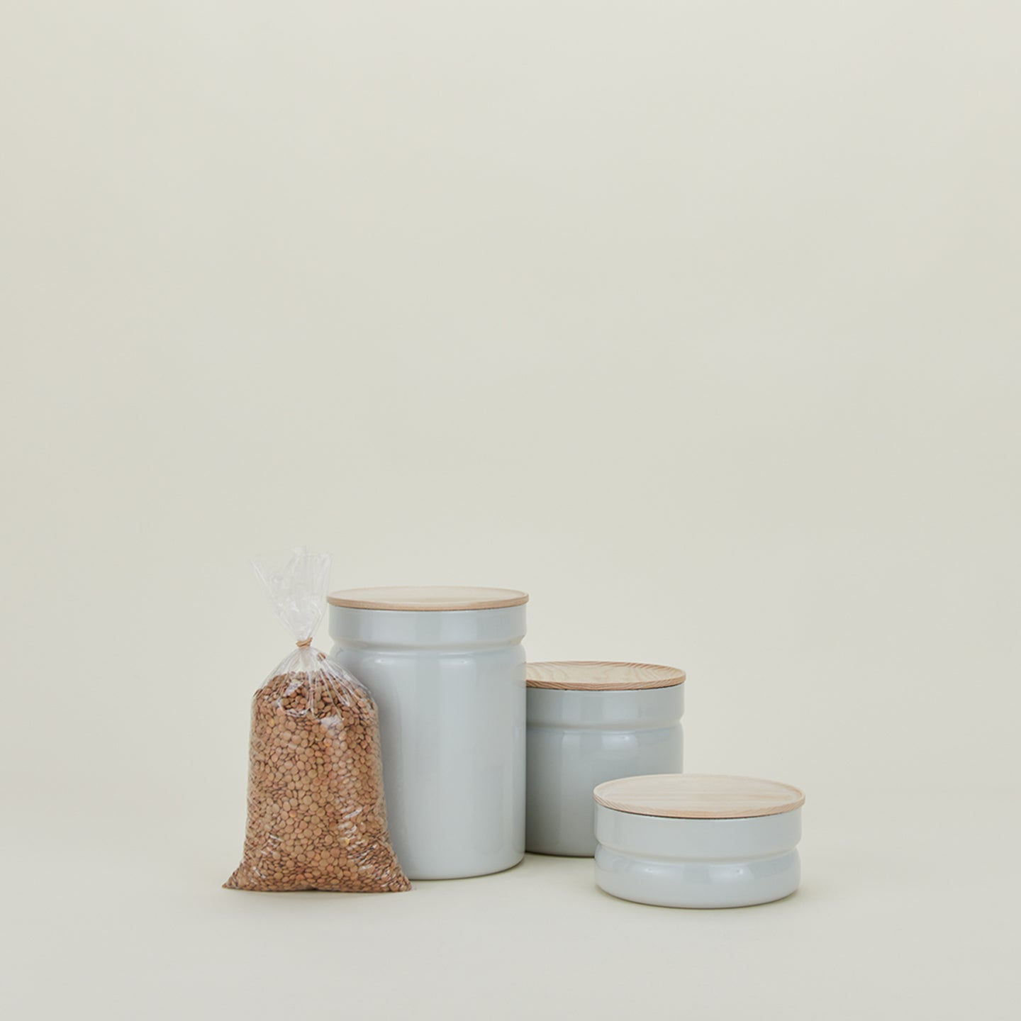Enamel Storage Container - Grey
