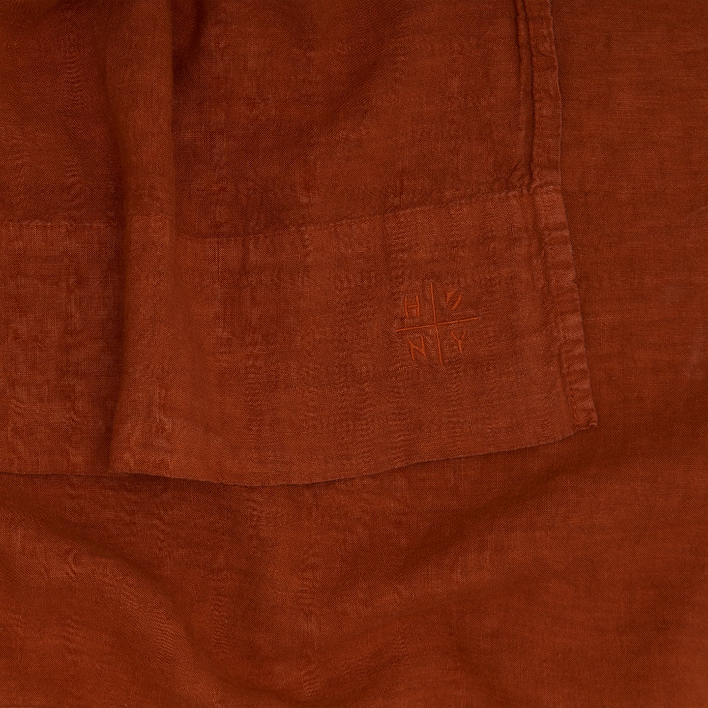 Simple Linen Flat Sheet - Rust