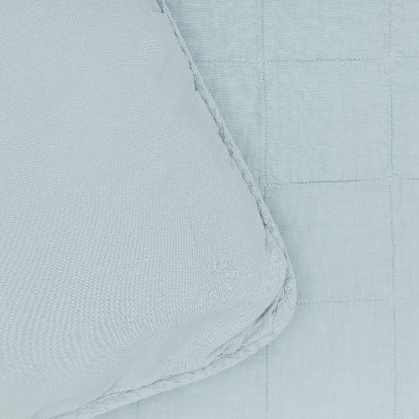 Simple Linen Quilted Shams, Set of 2 - Sky