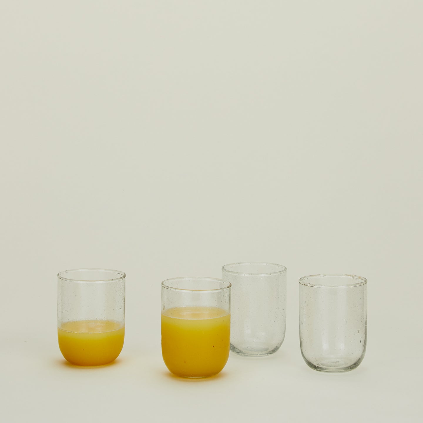 Small Seeded Glass, Set of 4 - Clear