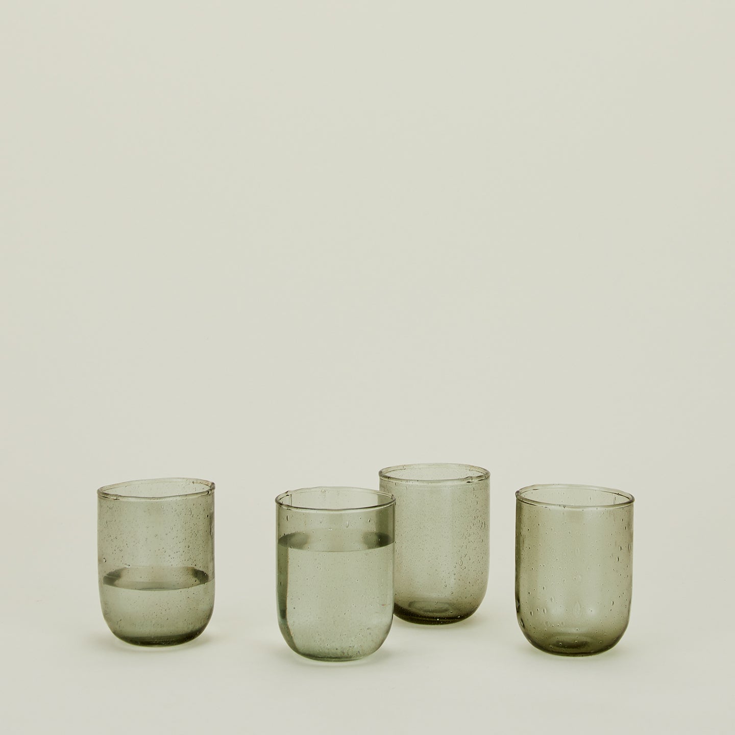 Small Seeded Glass, Set of 4 - Sage