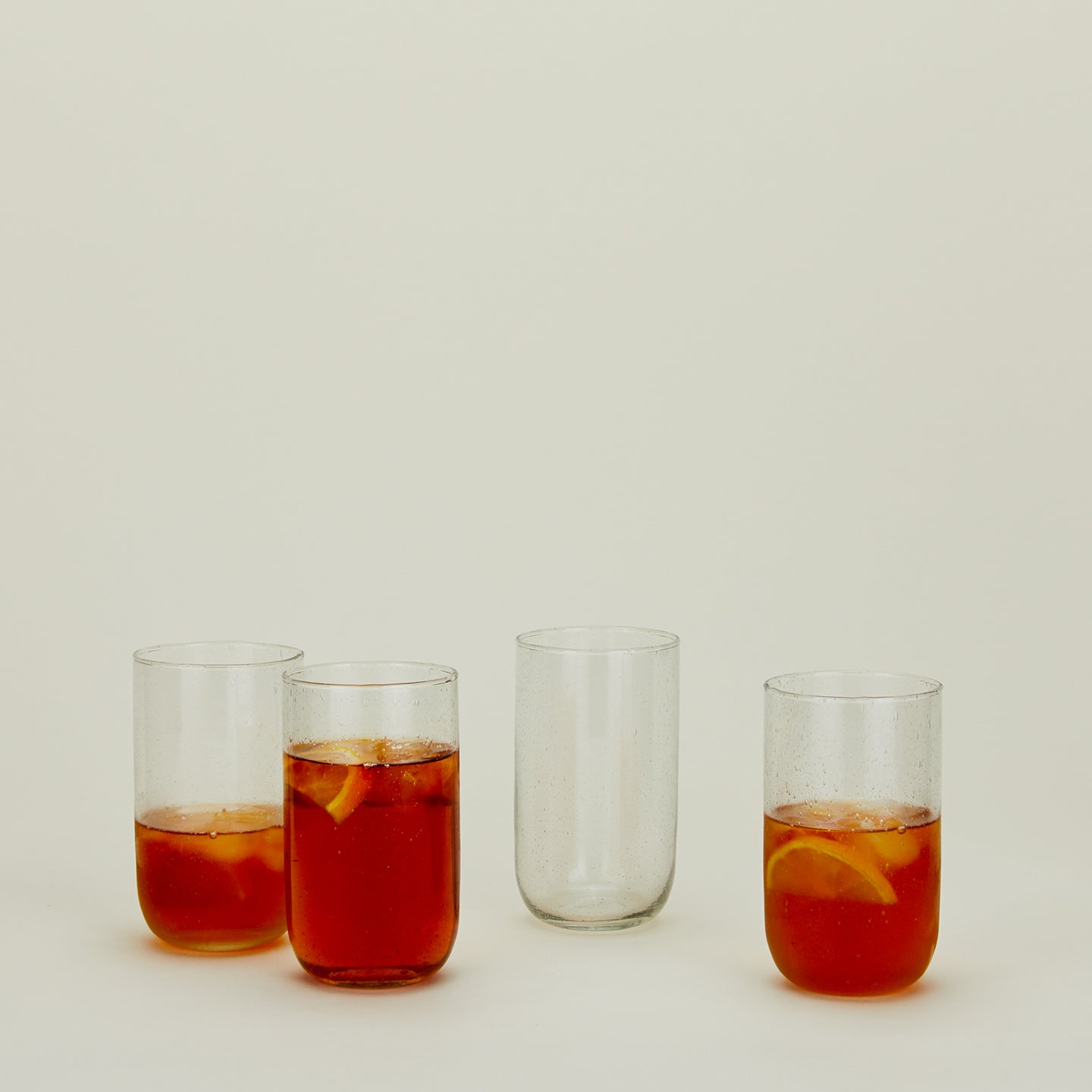 Large Seeded Glass, Set of 4 - Clear