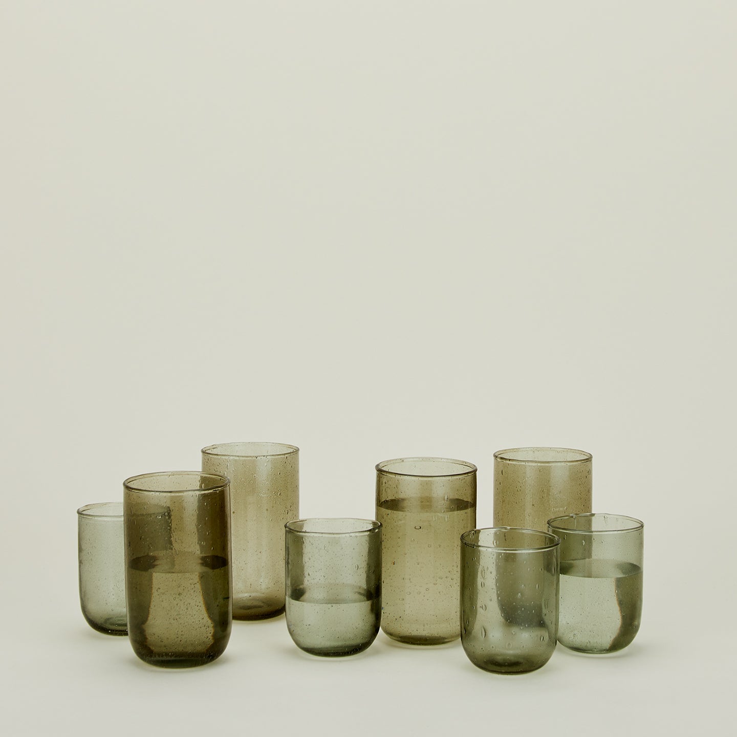 Small Seeded Glass, Set of 4 - Sage