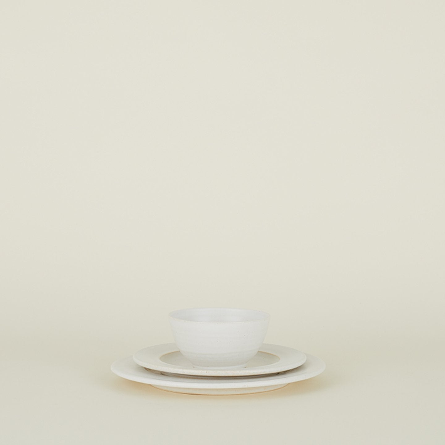 Stoneware 3-piece Setting - Eggshell