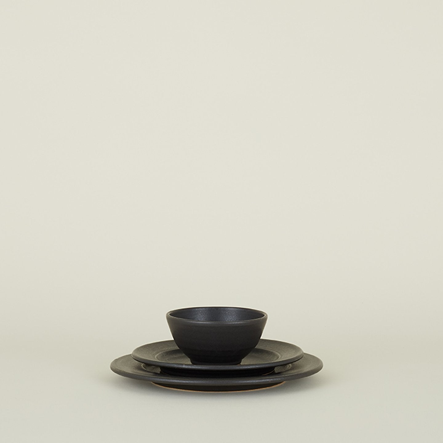 Stoneware 3-piece Setting - Black
