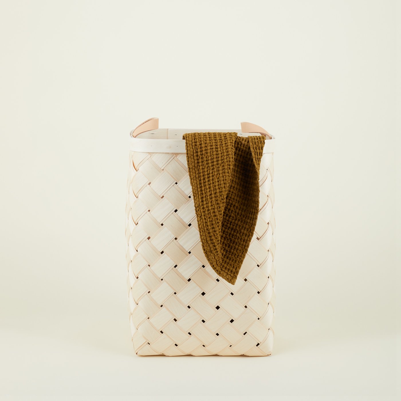 Birch + Leather Hamper