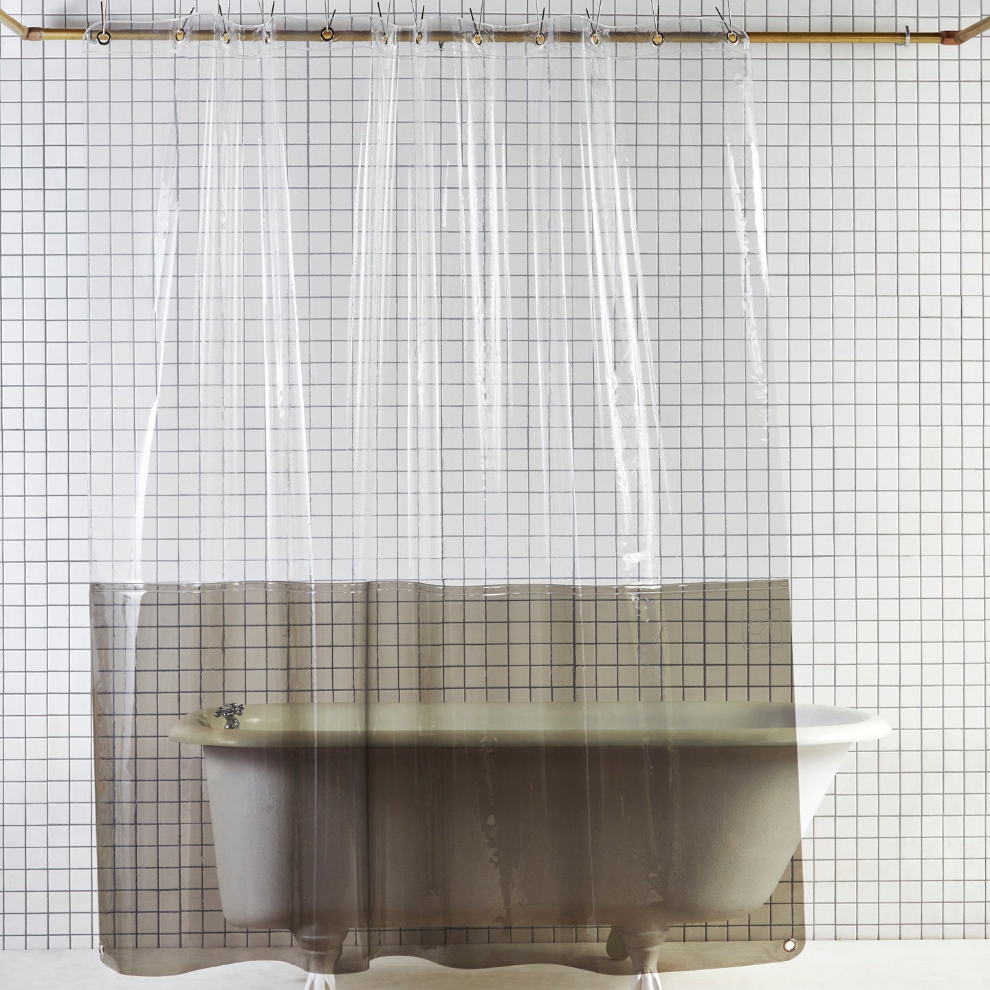 Sun Shower Orient Curtain - Clear/Dark Grey
