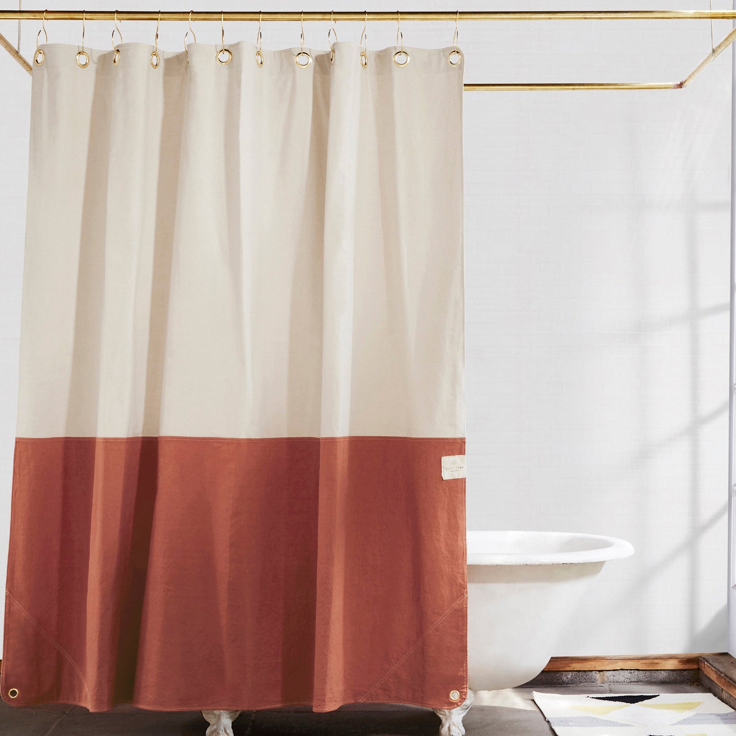 Orient Shower Curtain - Natural/Terracotta