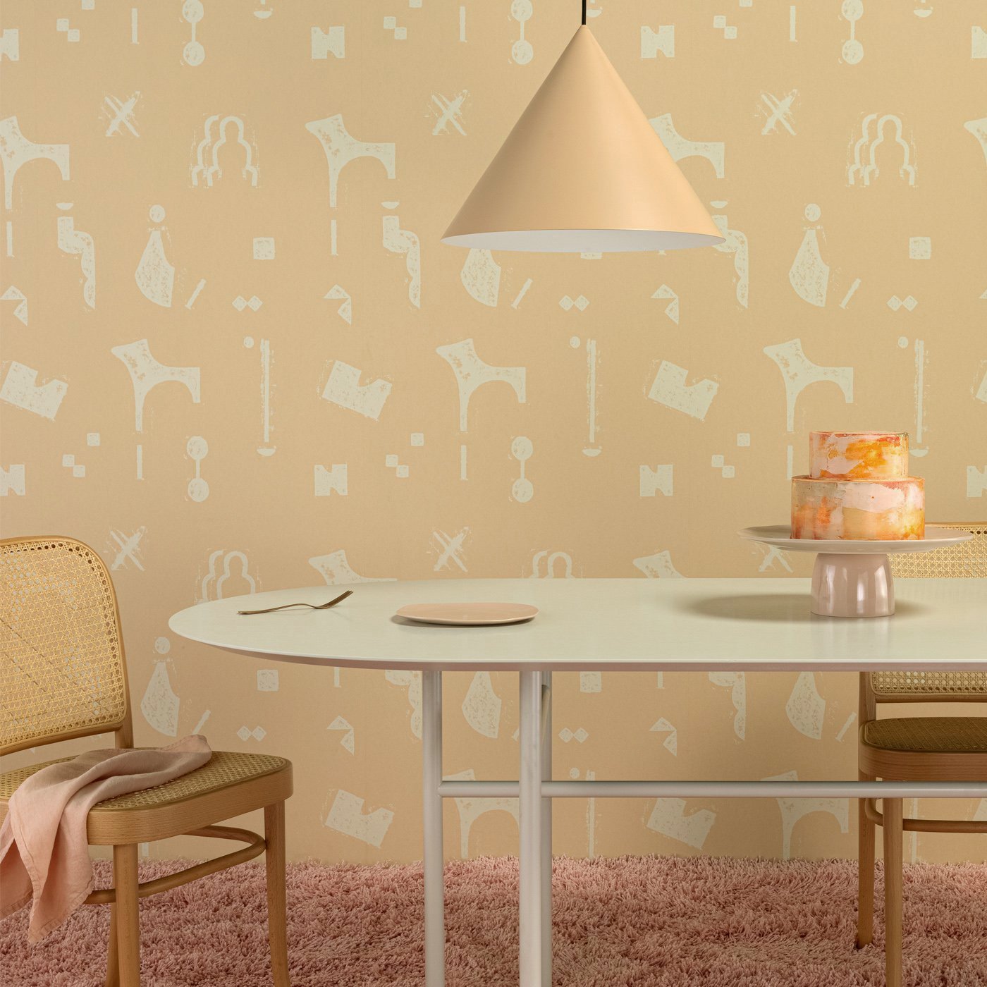 Rubbings Wallpaper - Eggshell