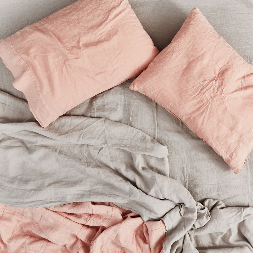 Simple Linen Flat Sheet - Light Grey