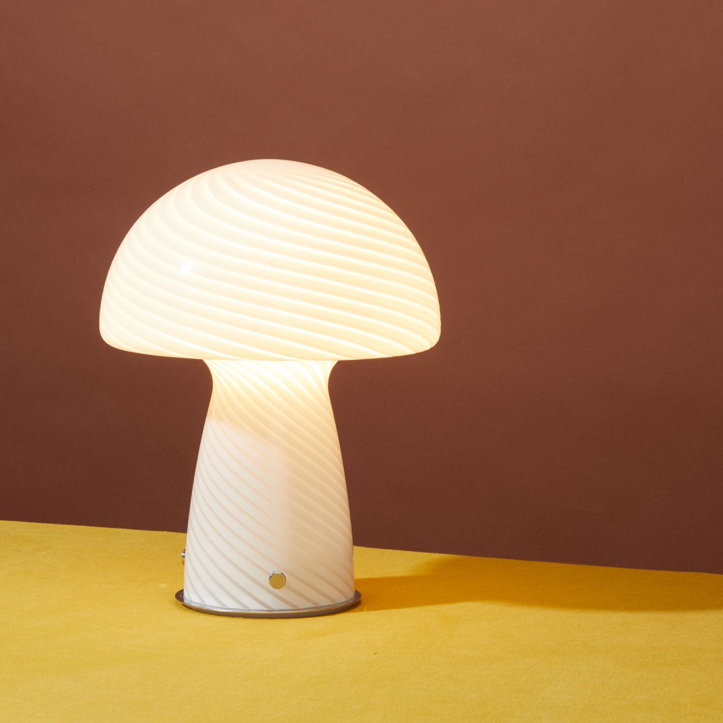 Glass Tall Mushroom Lamp - White