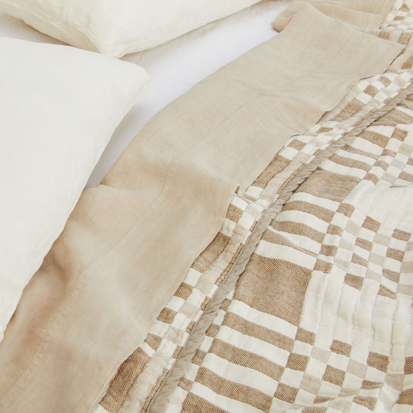 Simple Plaid Blanket - Ivory/Flax – Hawkins New York