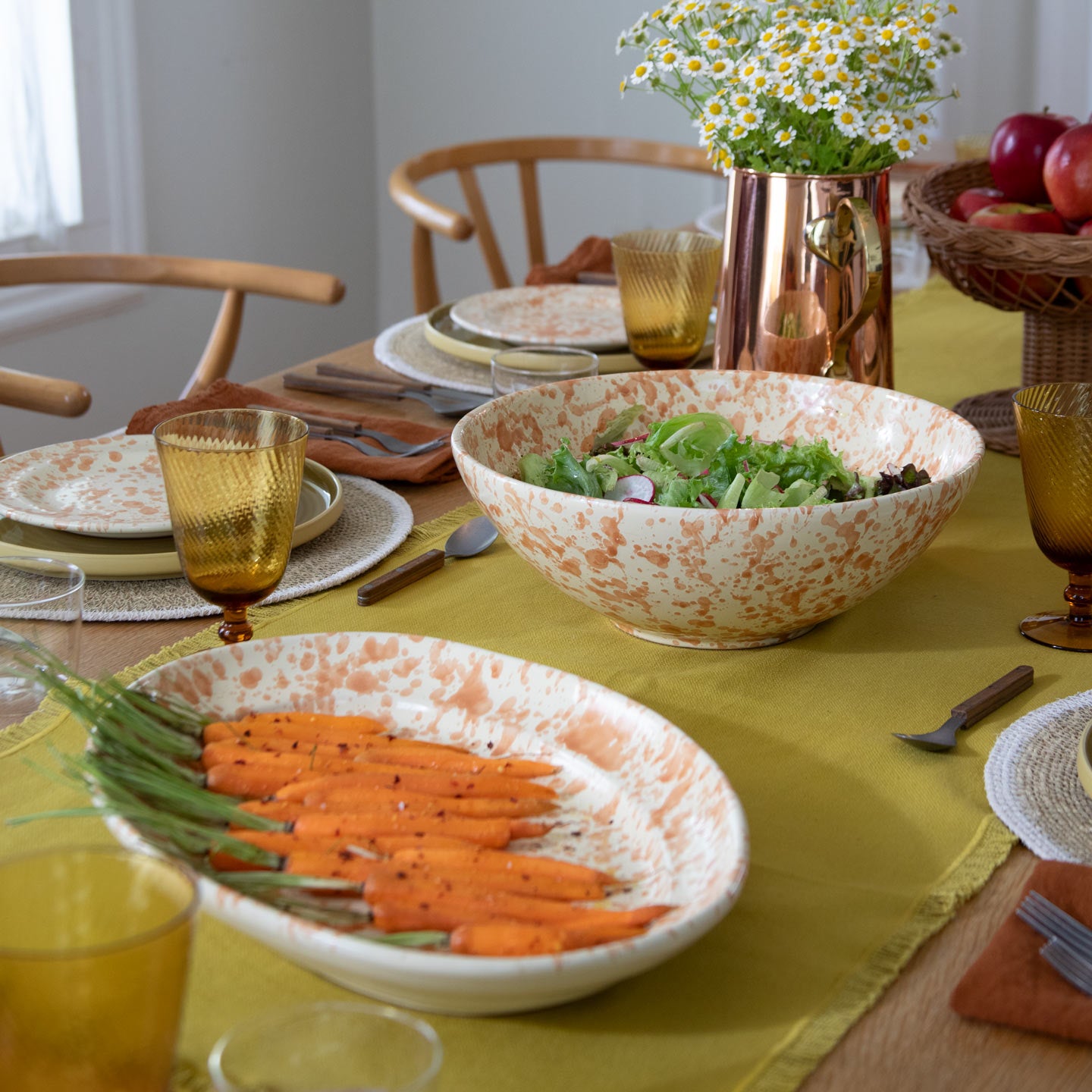 Splatter Serving Bowl - Blush/Terracotta