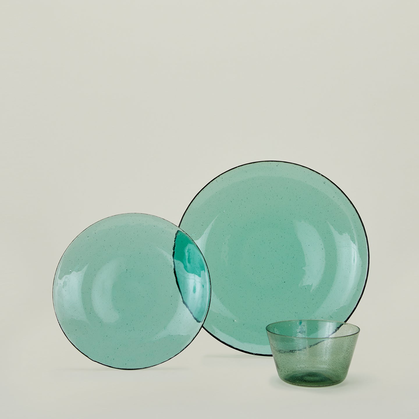 Glass Salad Plate - Jade