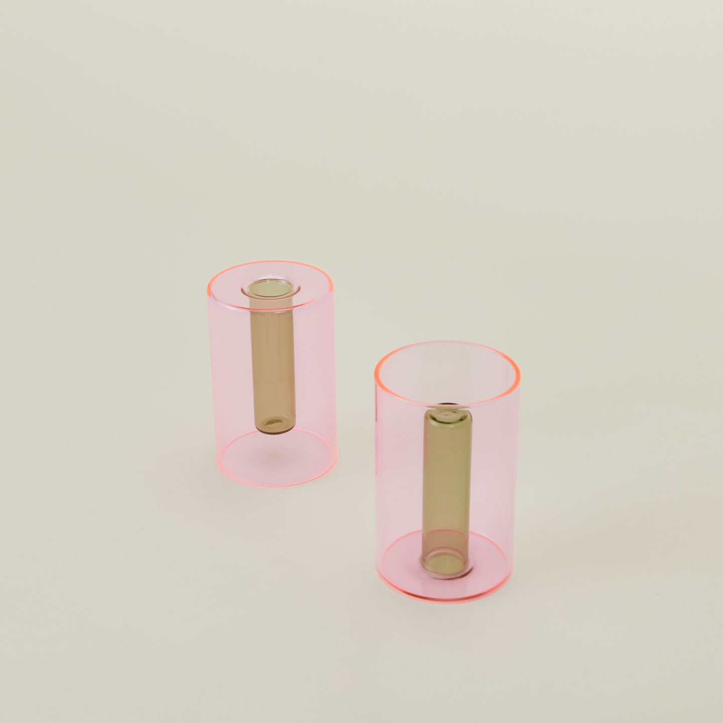 Reversible Glass Vase - Pink/Green