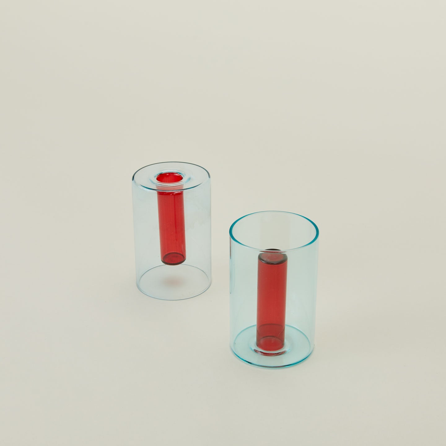 Reversible Glass Vase - Red/Blue