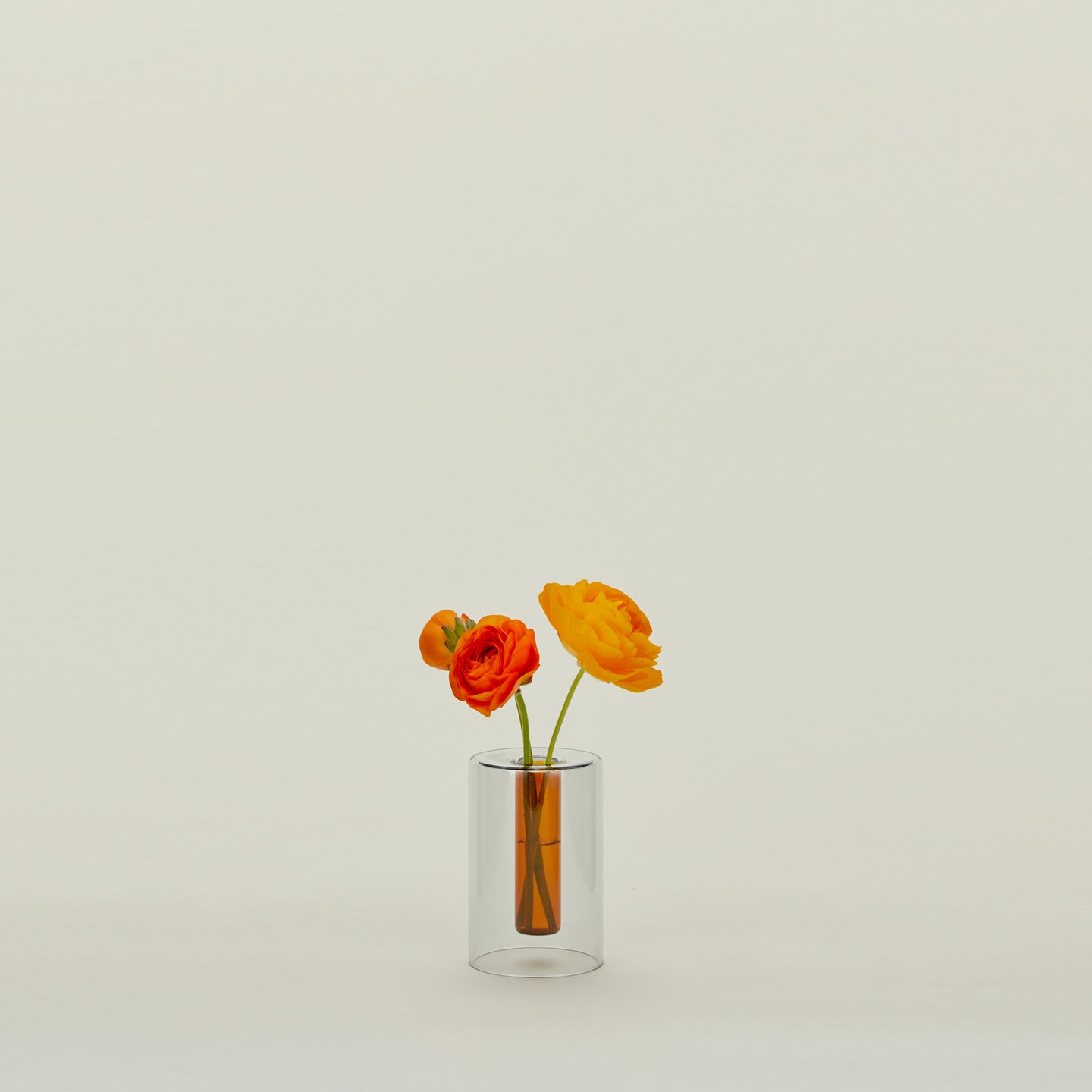 Reversible Glass Vase - Grey/Orange