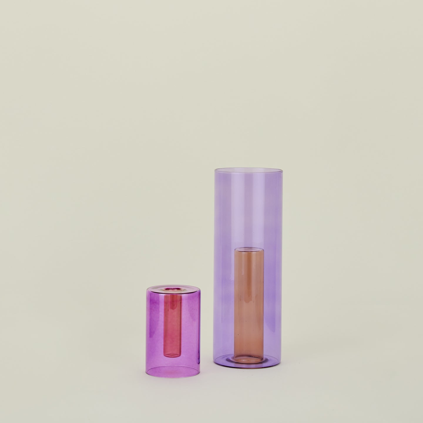 Reversible Glass Vase - Lilac/Peach