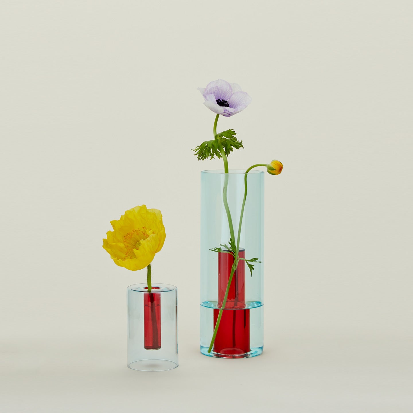 Reversible Glass Vase - Blue/Red