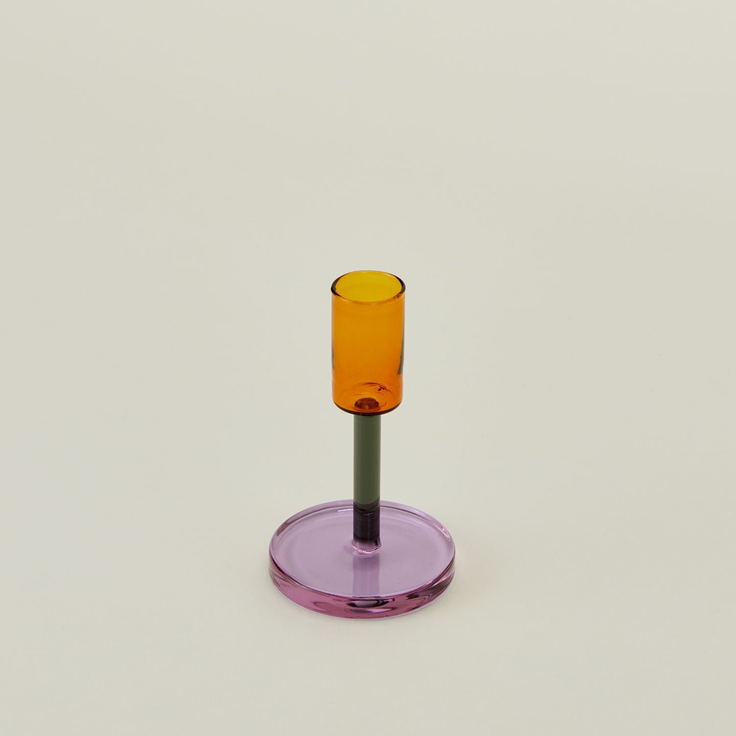 Color Block Candle Holder - Orange/Grey