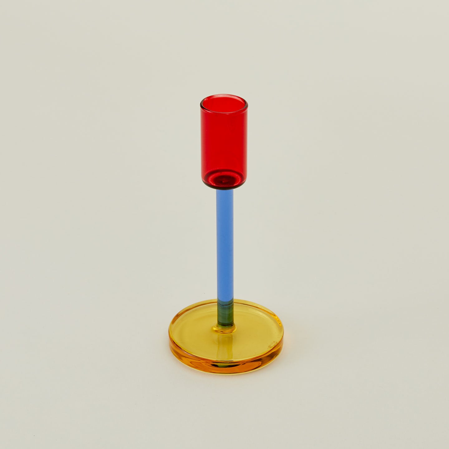 Color Block Candle Holder - Red/Blue