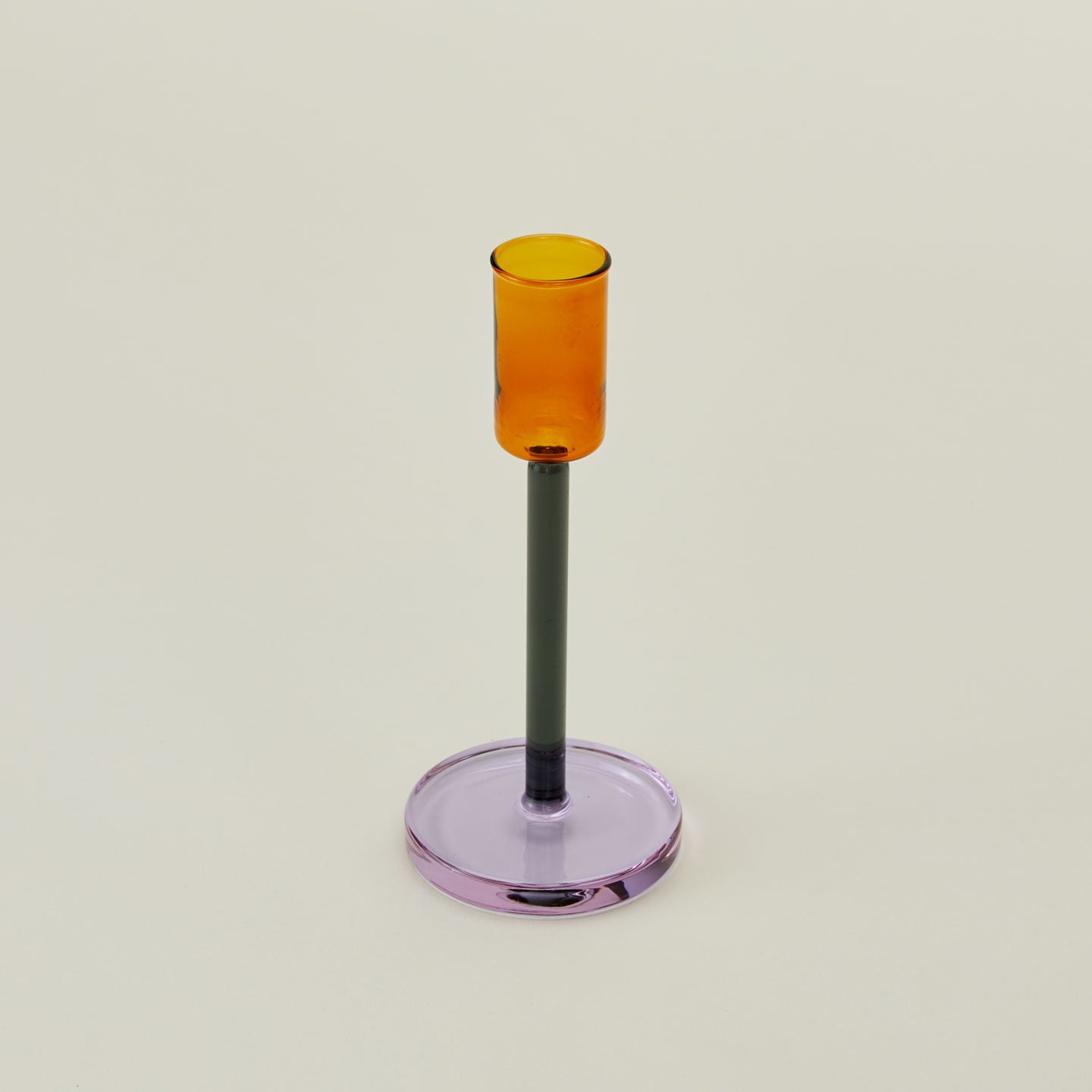 Color Block Candle Holder - Orange/Grey