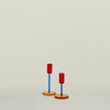 Color Block Candle Holder - Red/Blue