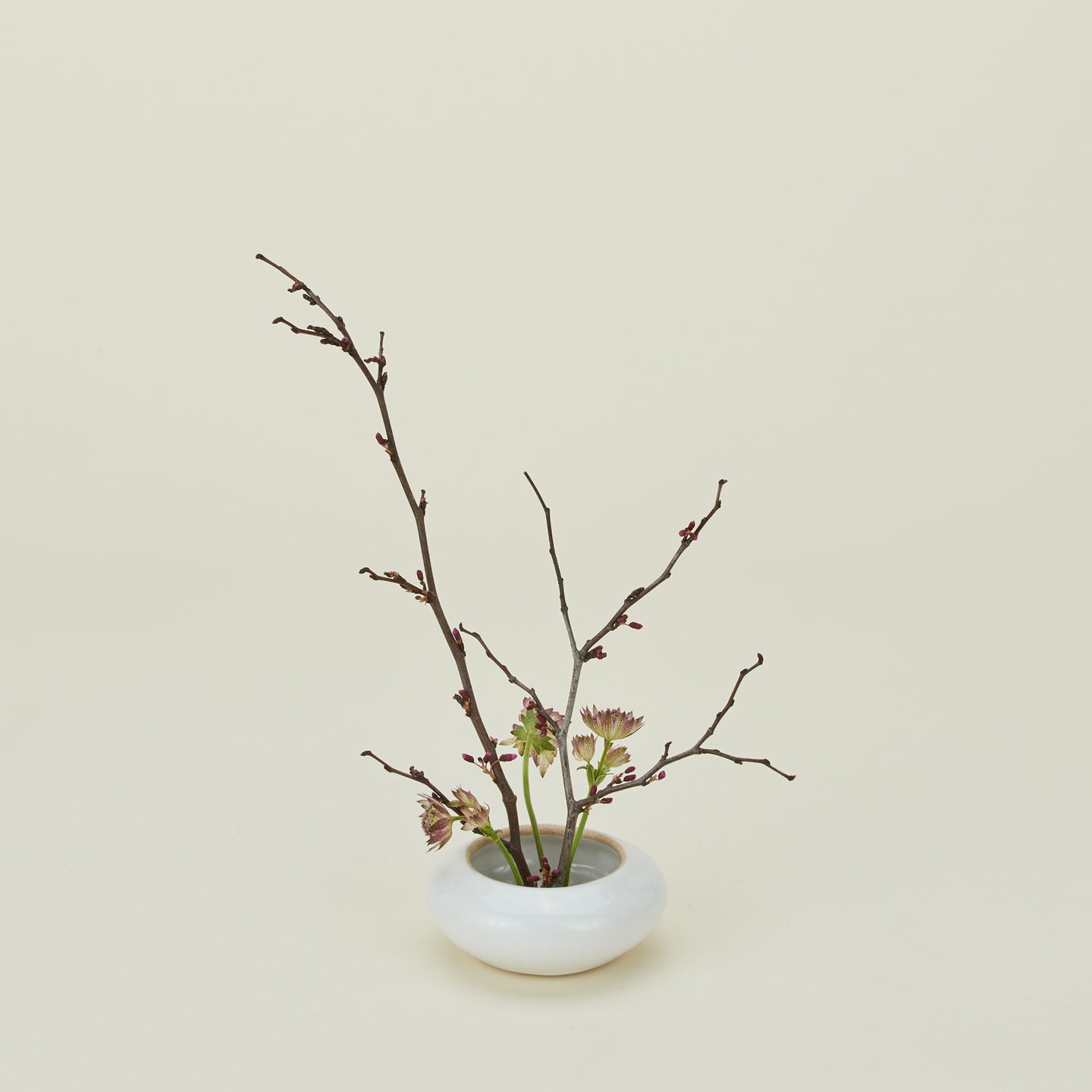 Stoneware Ikebana Vase - White
