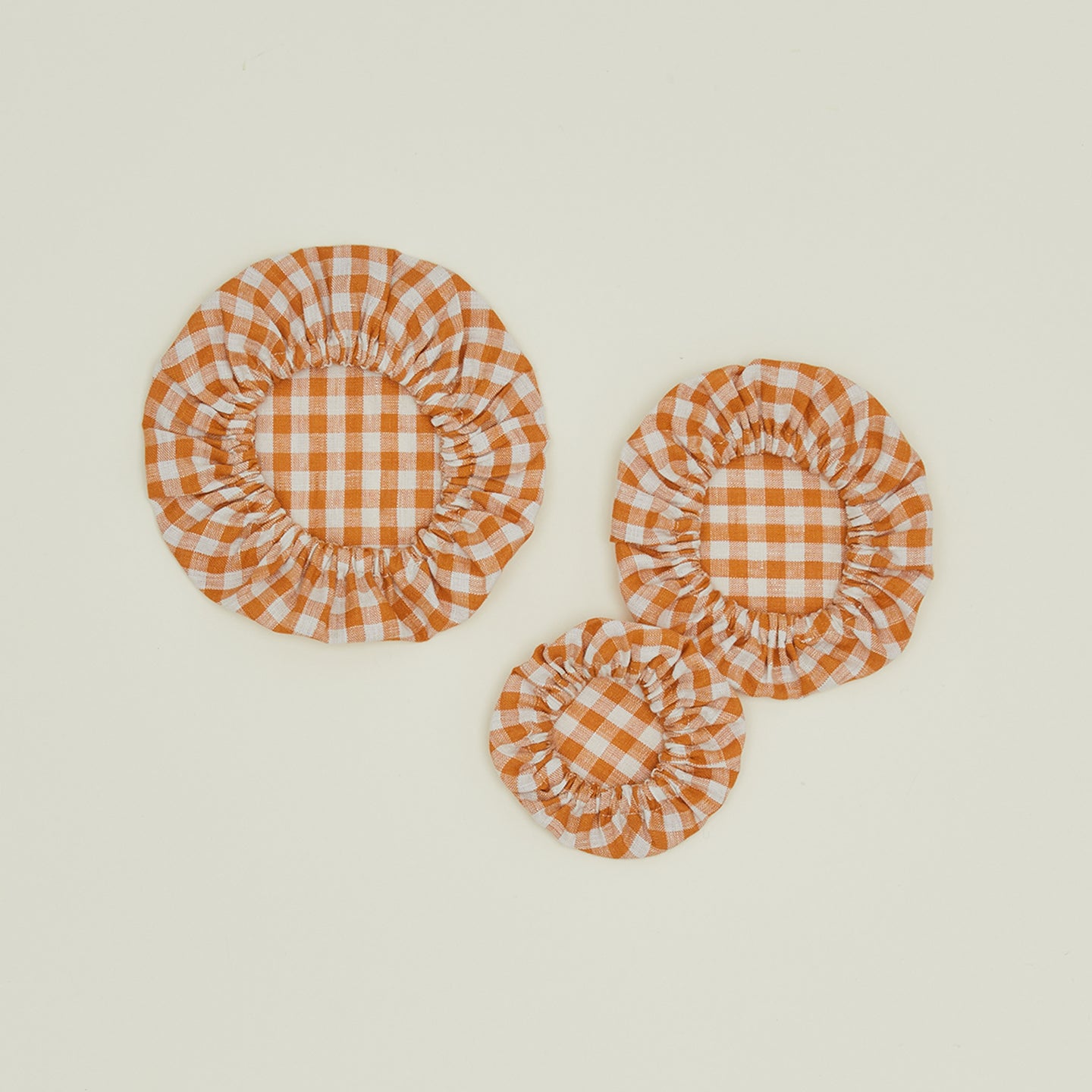Linen Bowl Cover, Set of 3 - Mustard
