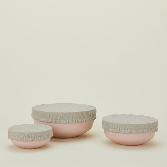 Linen Bowl Cover, Set of 3 - Natural