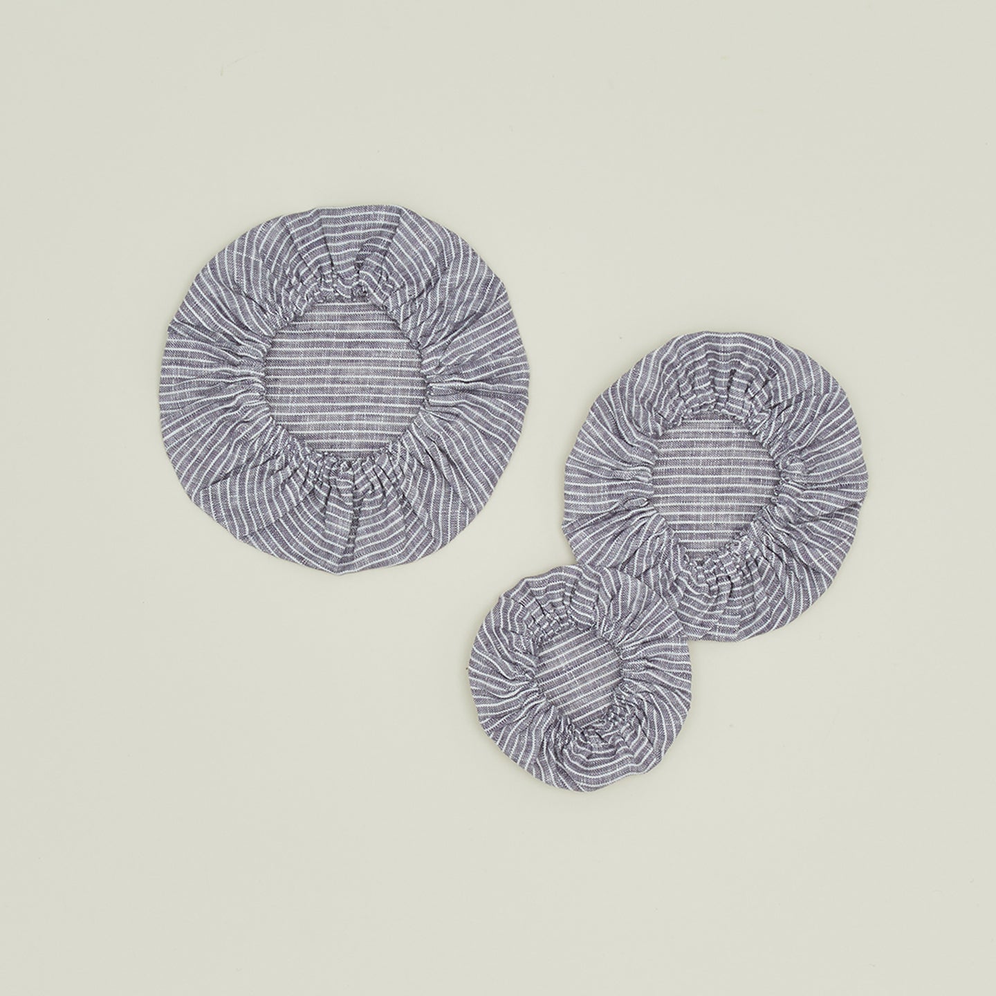 Linen Bowl Cover, Set of 3 - Blue Stripe