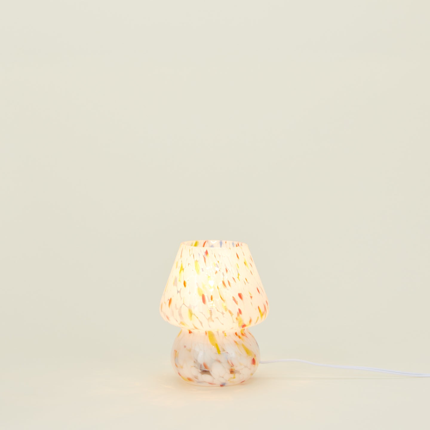 Glass Mini Mushroom Lamp - Confetti Multi