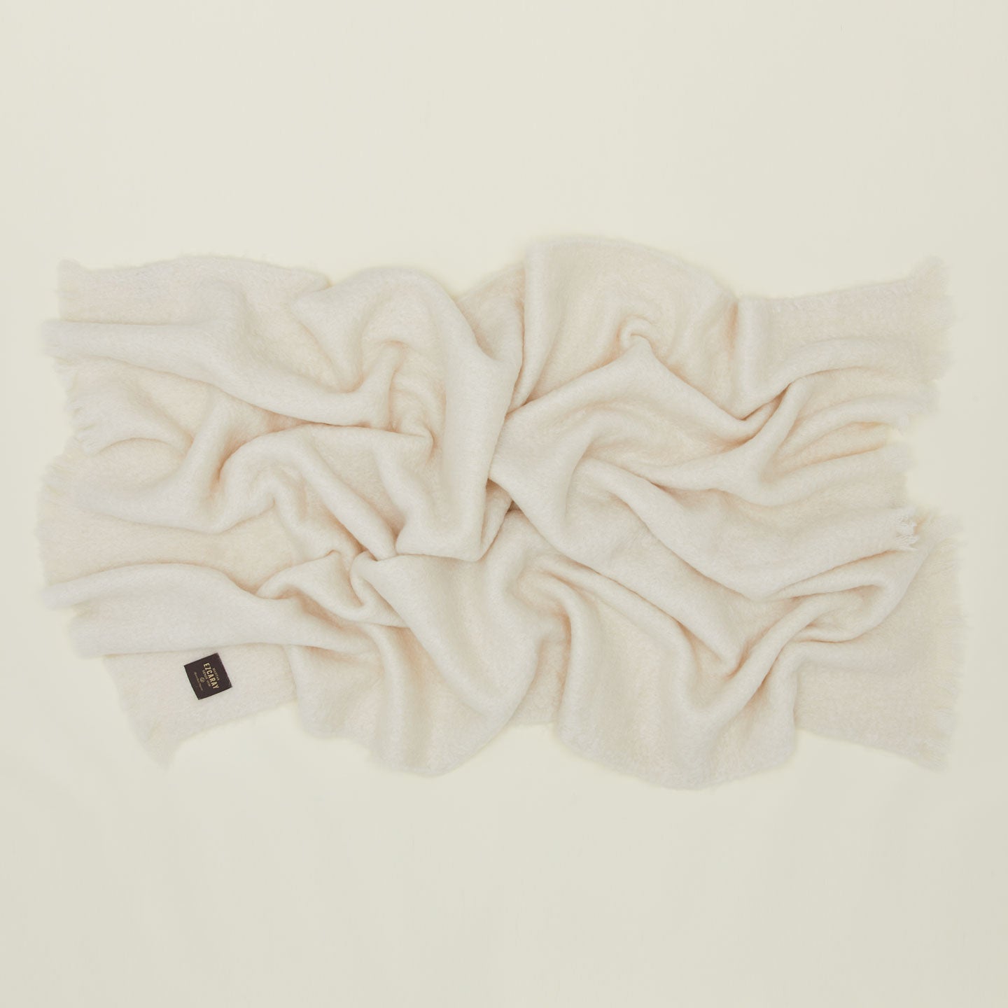 Solid Mohair Throw - Ivory