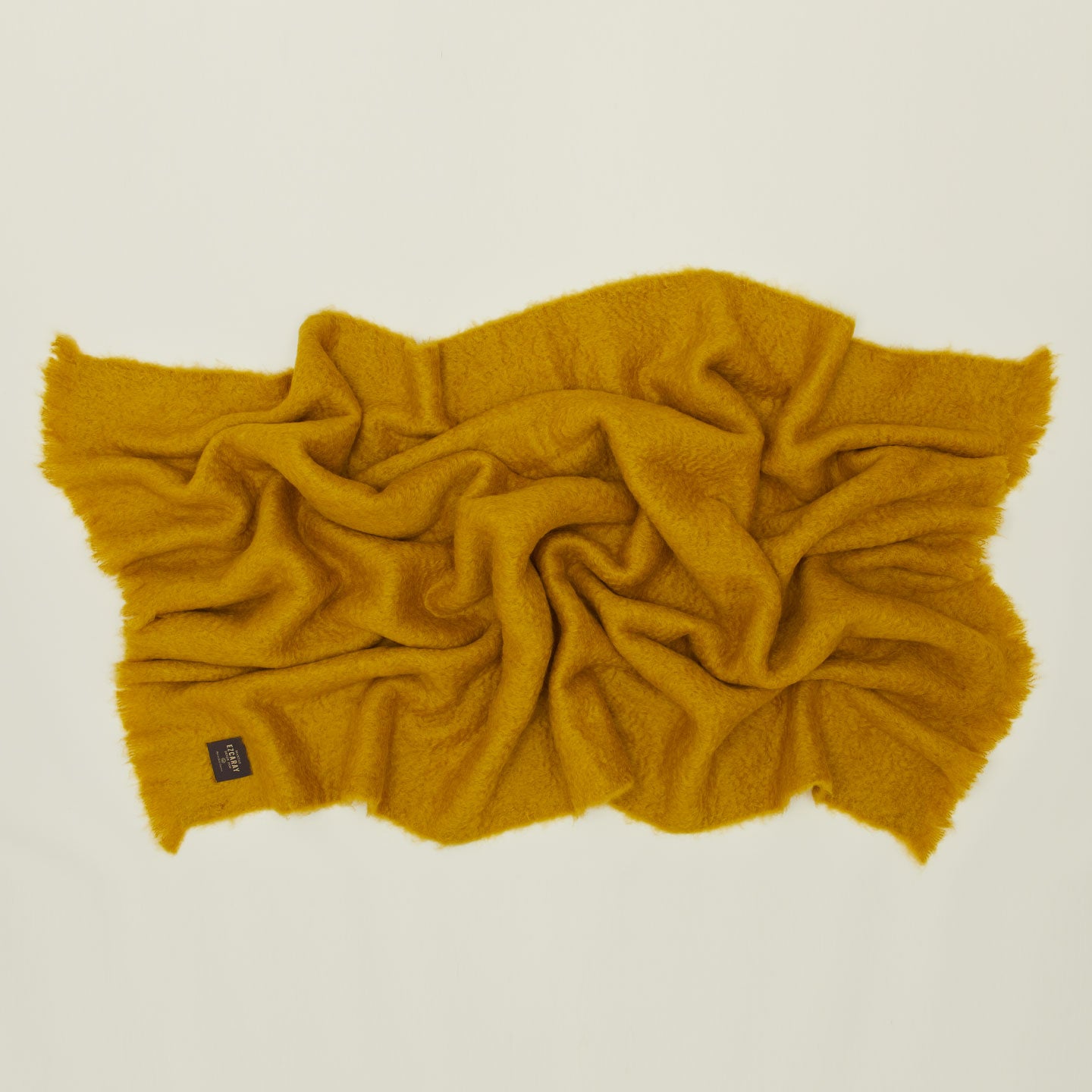Solid Mohair Throw - Mustard