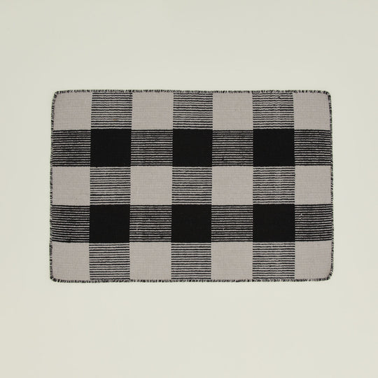 Simple Plaid Rug - Light Grey/Black