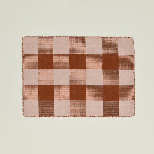 Simple Plaid Rug - Blush/Terracotta